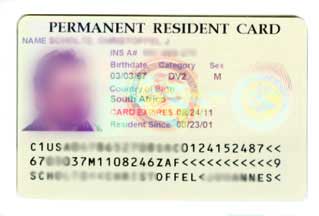 Permanent resident card
